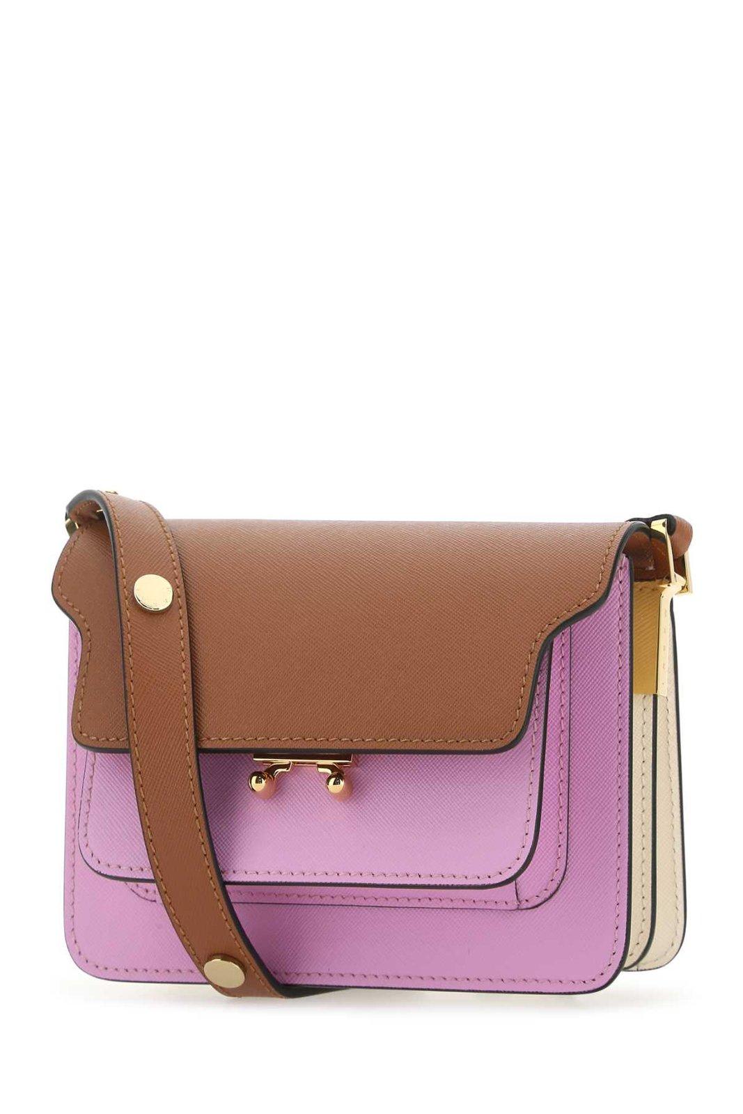 Shop Marni Trunk Colour-block Mini Shoulder Bag In Multicolour