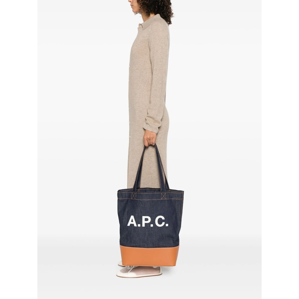 Apc A.p.c. Axel Small Denim Tote Bag In Black