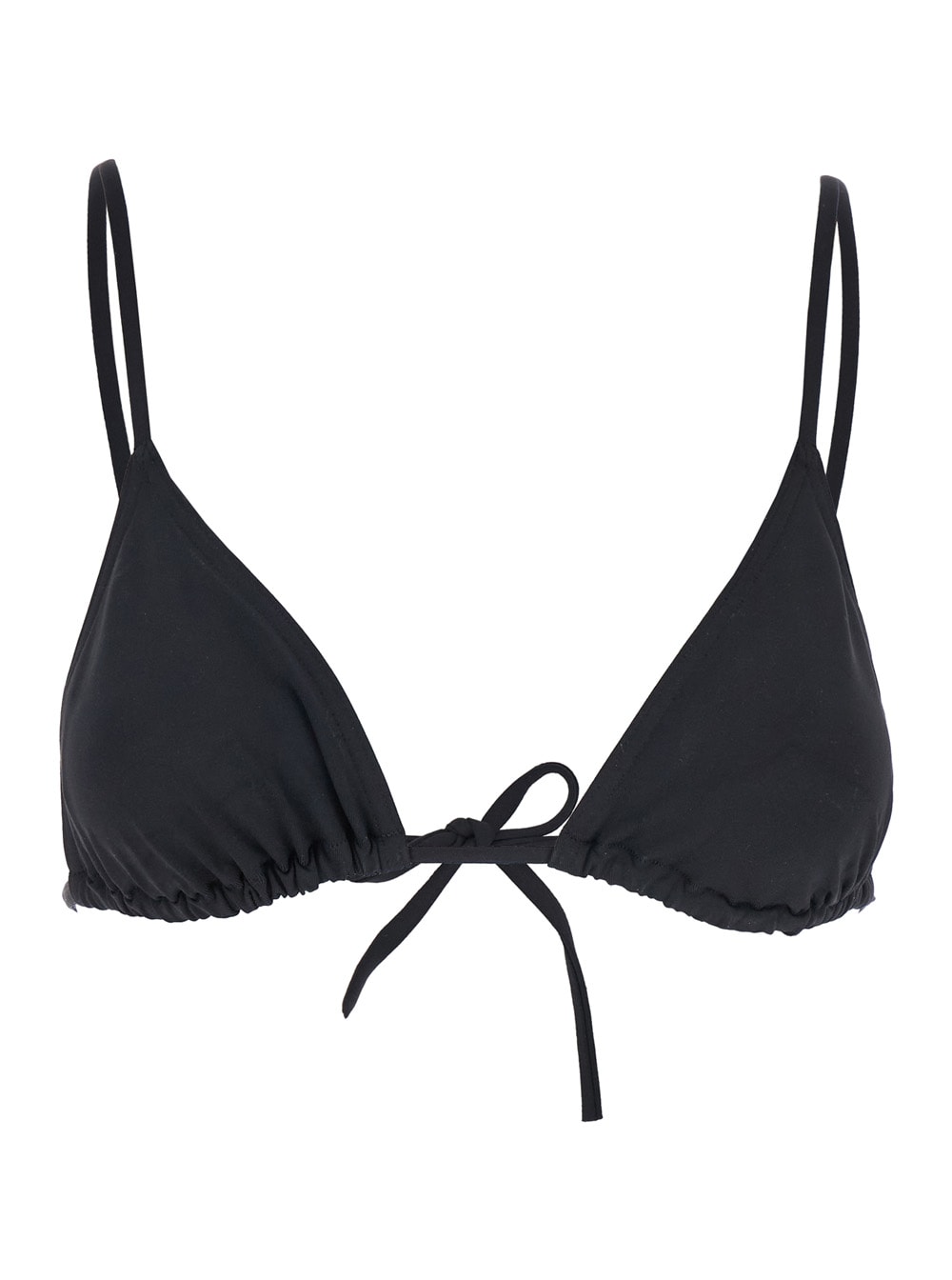 Eres Mouna Black Bikini Top With Triangular Cup And Rear Tie Closure In Tech Fabric Stretch Woman In Black