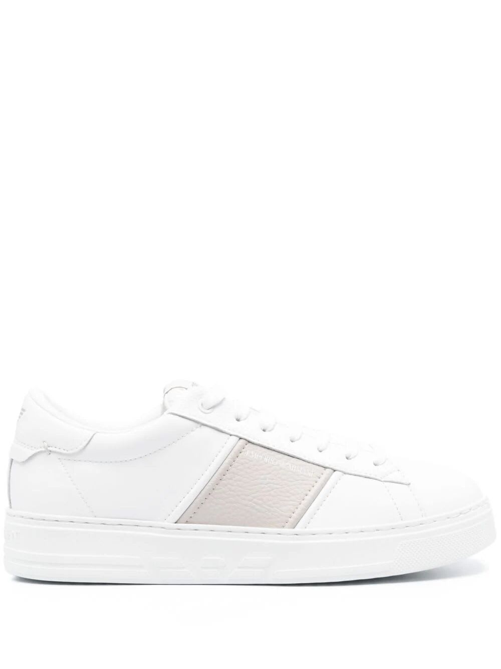Shop Emporio Armani Sneaker Mesh In Opt White Silver