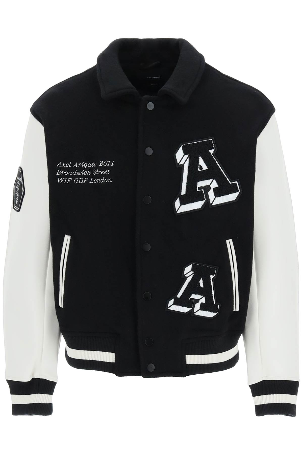 Axel Arigato illusion Varsity Jacket With Faux Leather Sleeves