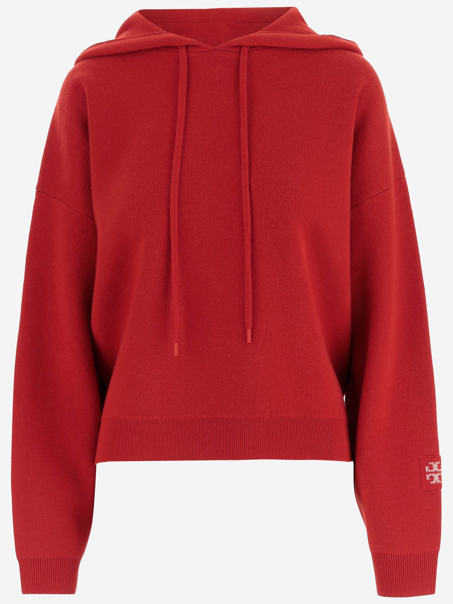 Tory Burch Cropped Hoodie In Red