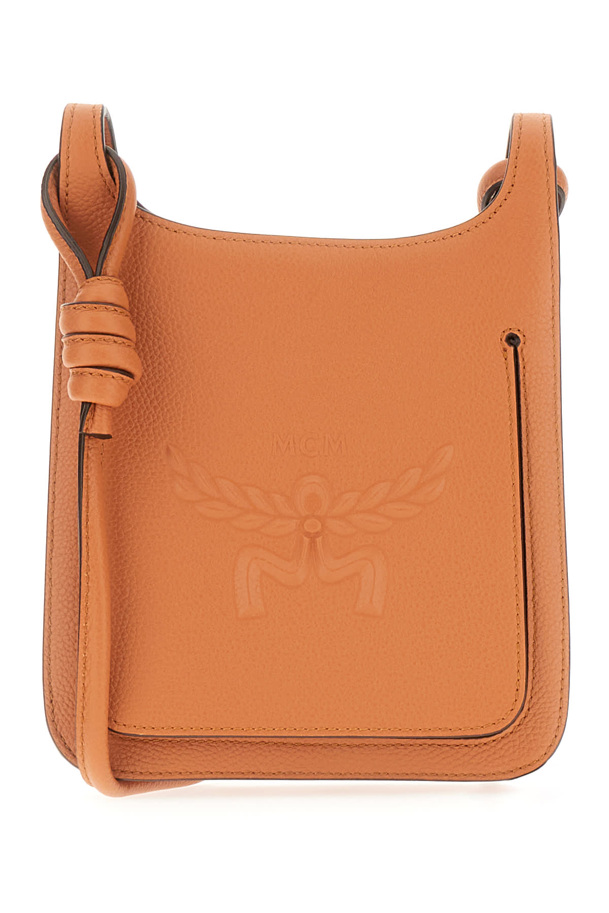 Mcm Caramel Leather Mini Himmel Crossbody Bag In Brown