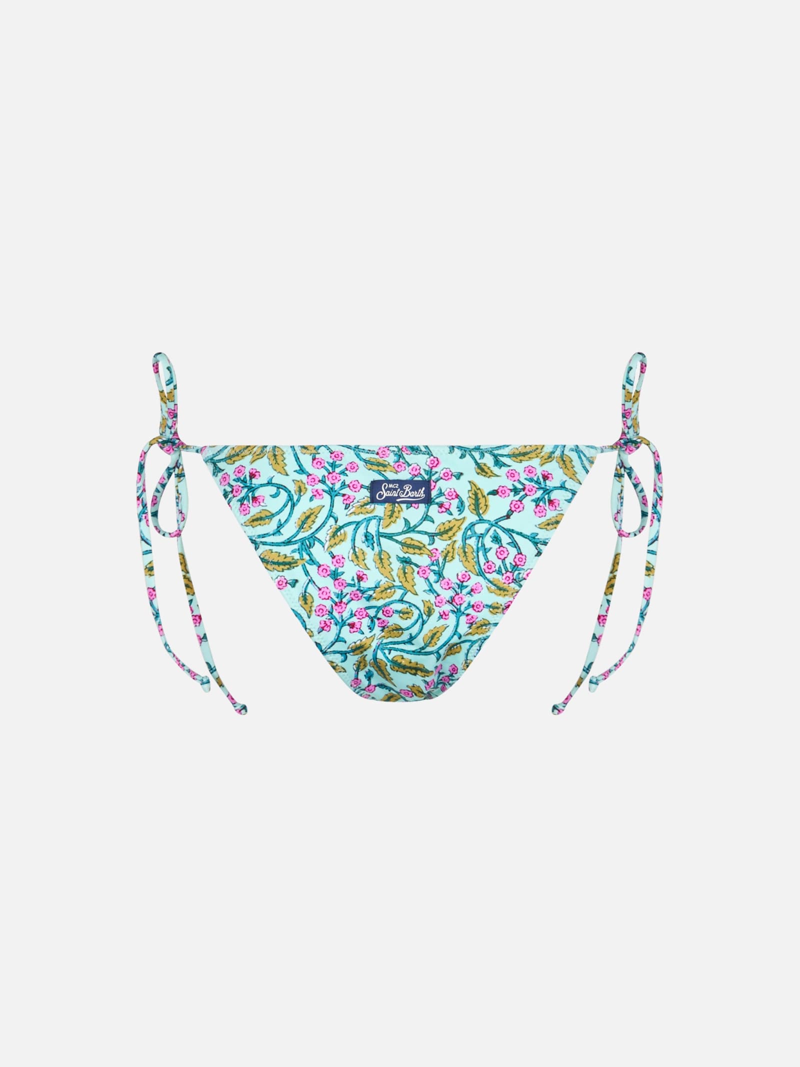 Mc2 Saint Barth Woman Radical Flower Classic Swim Briefs Marielle In Green