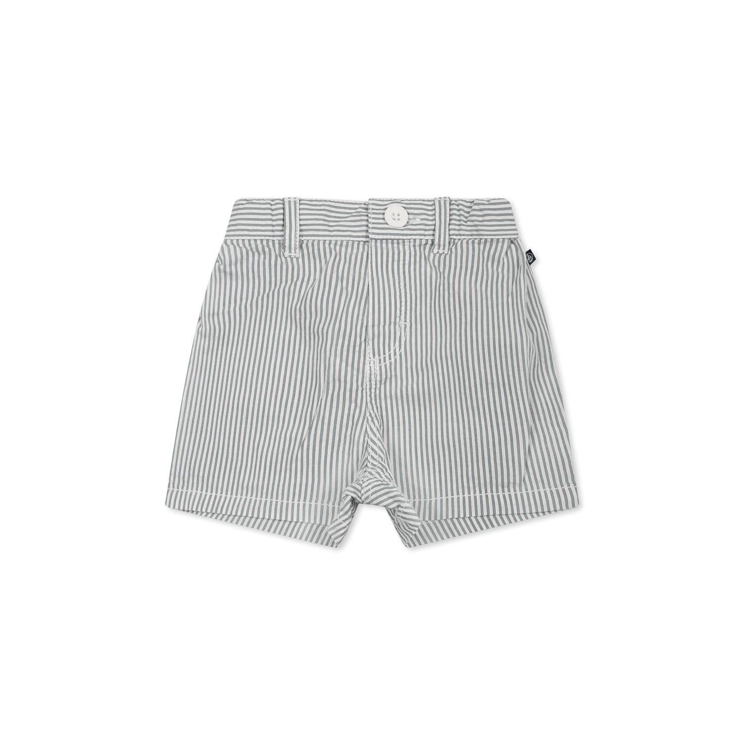 Petit Bateau Green Shorts For Baby Boy With Logo In Grey