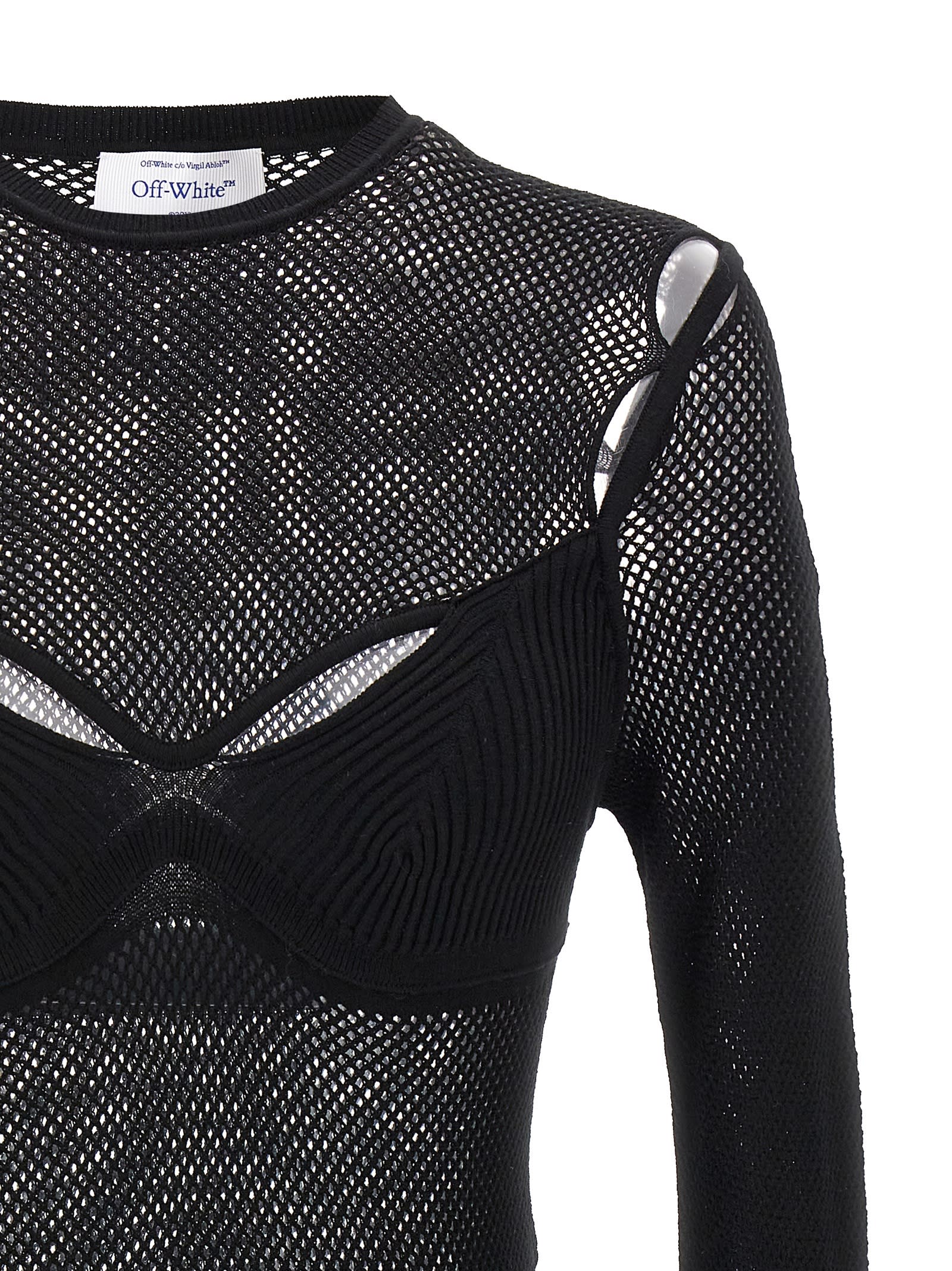 Shop Off-white Net Arrow Bralette Top In Black