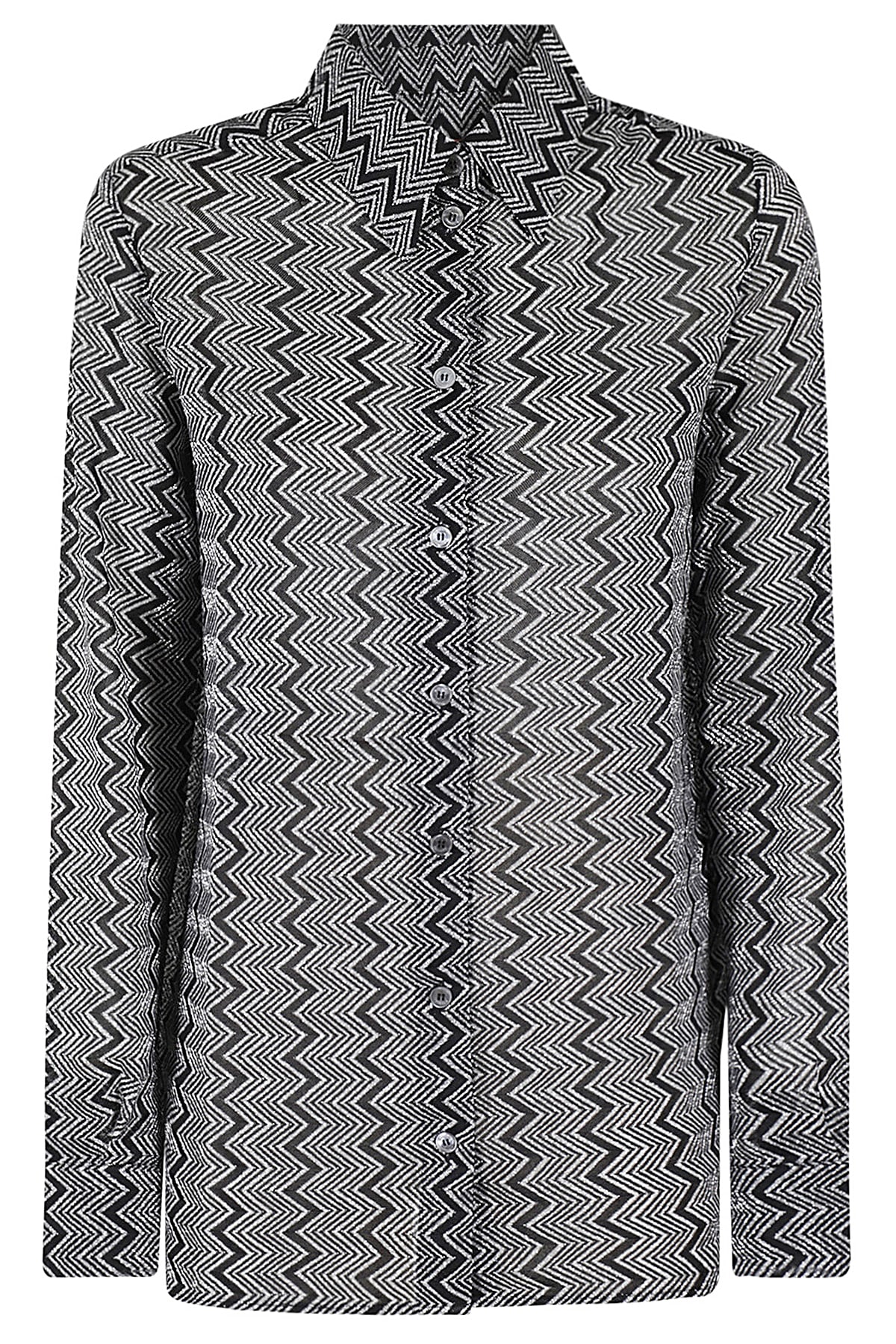 Shop Missoni Long Sleeve Shirt In Lp Black Silver