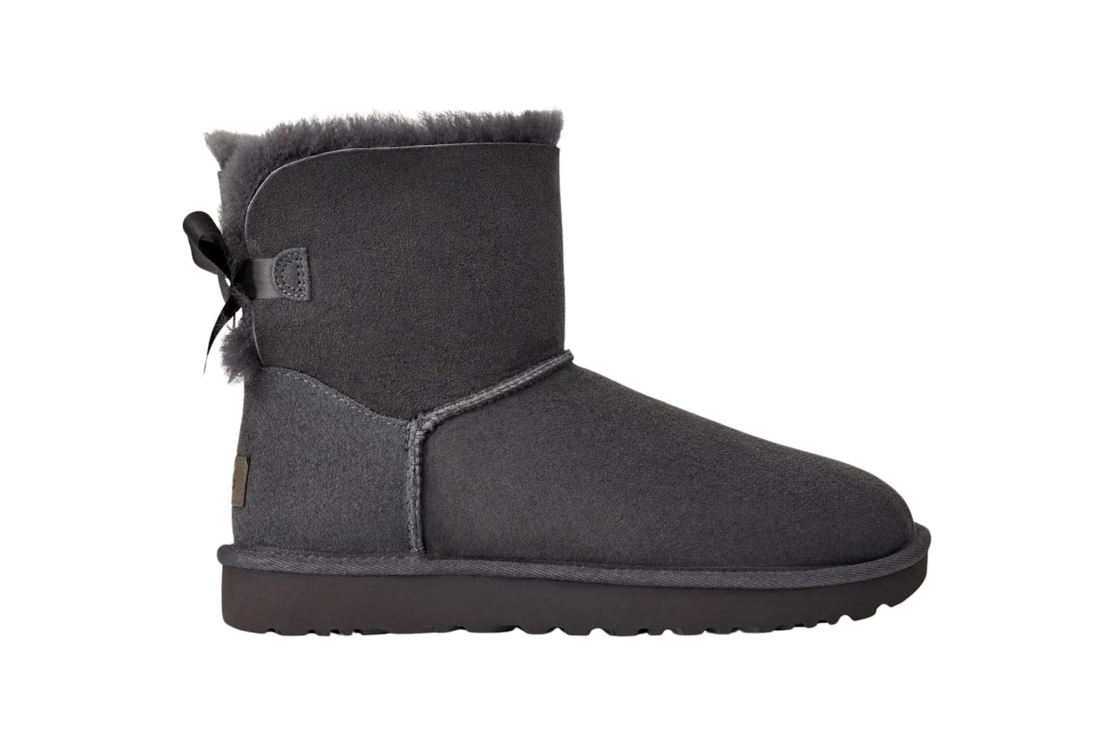 Ugg Mini Bailey Bow Ii Shearling Fur Boots In Black