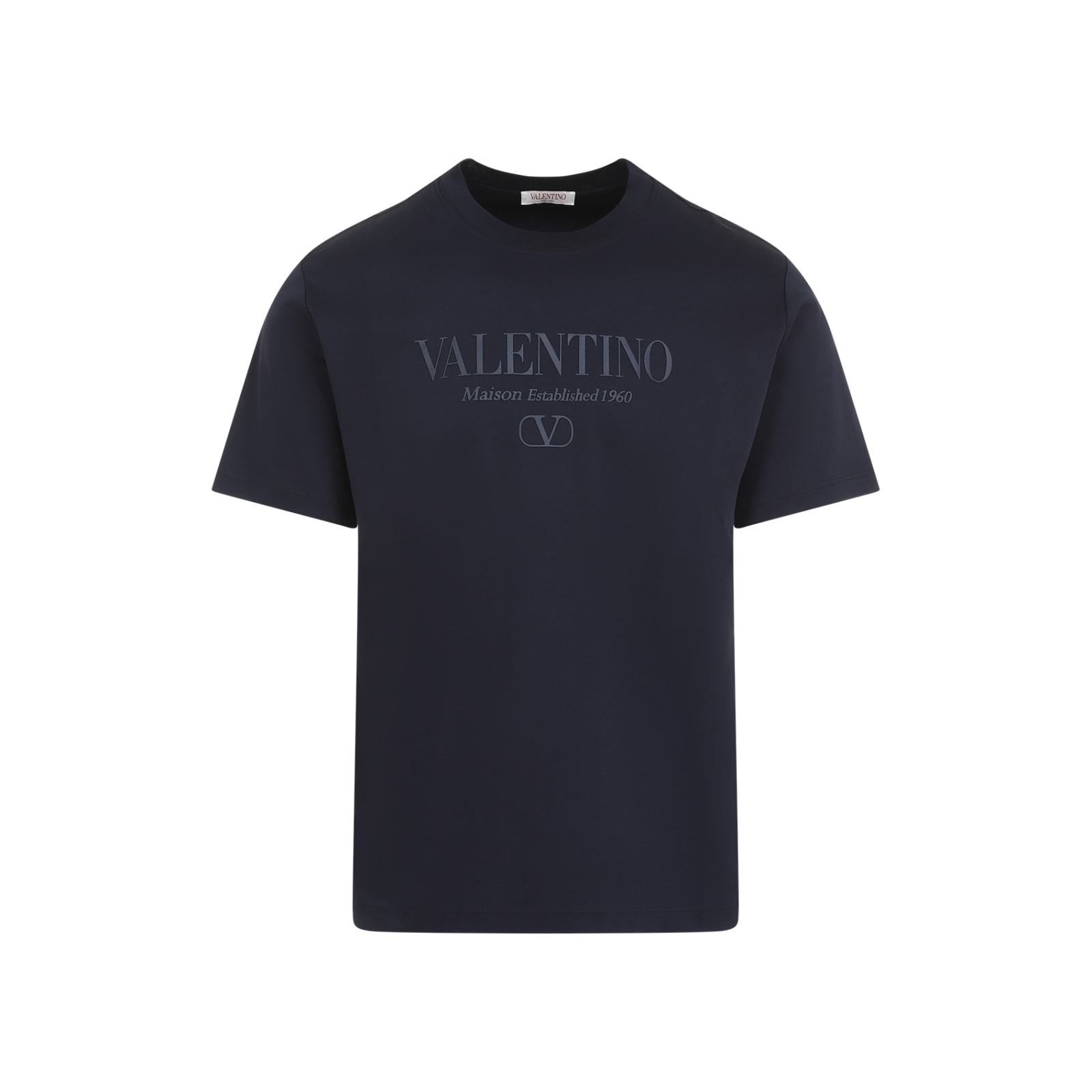 Shop Valentino Cotton T-shirt In Navy