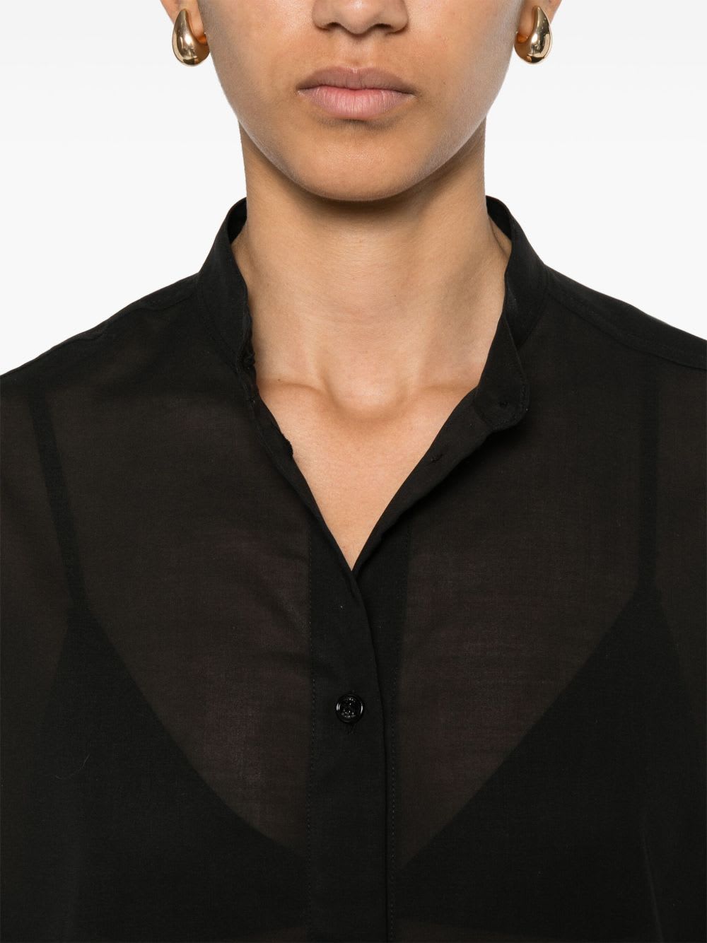 Totême Toteme Women Stand-up Collar Blouse In Black