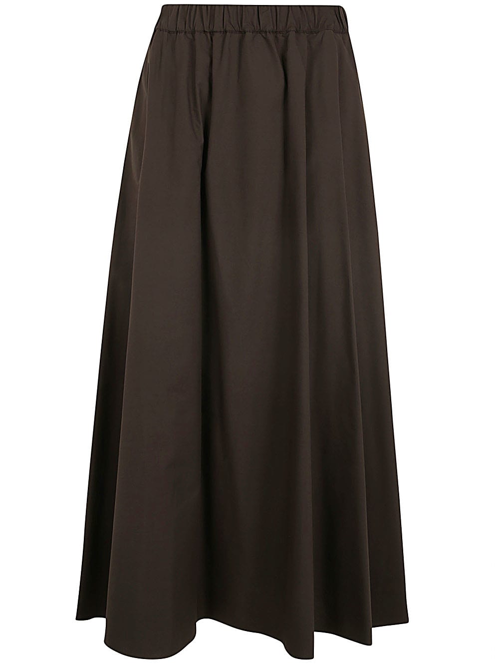 Shop P.a.r.o.s.h Long Skirt With Elastic Band In Dark Brown