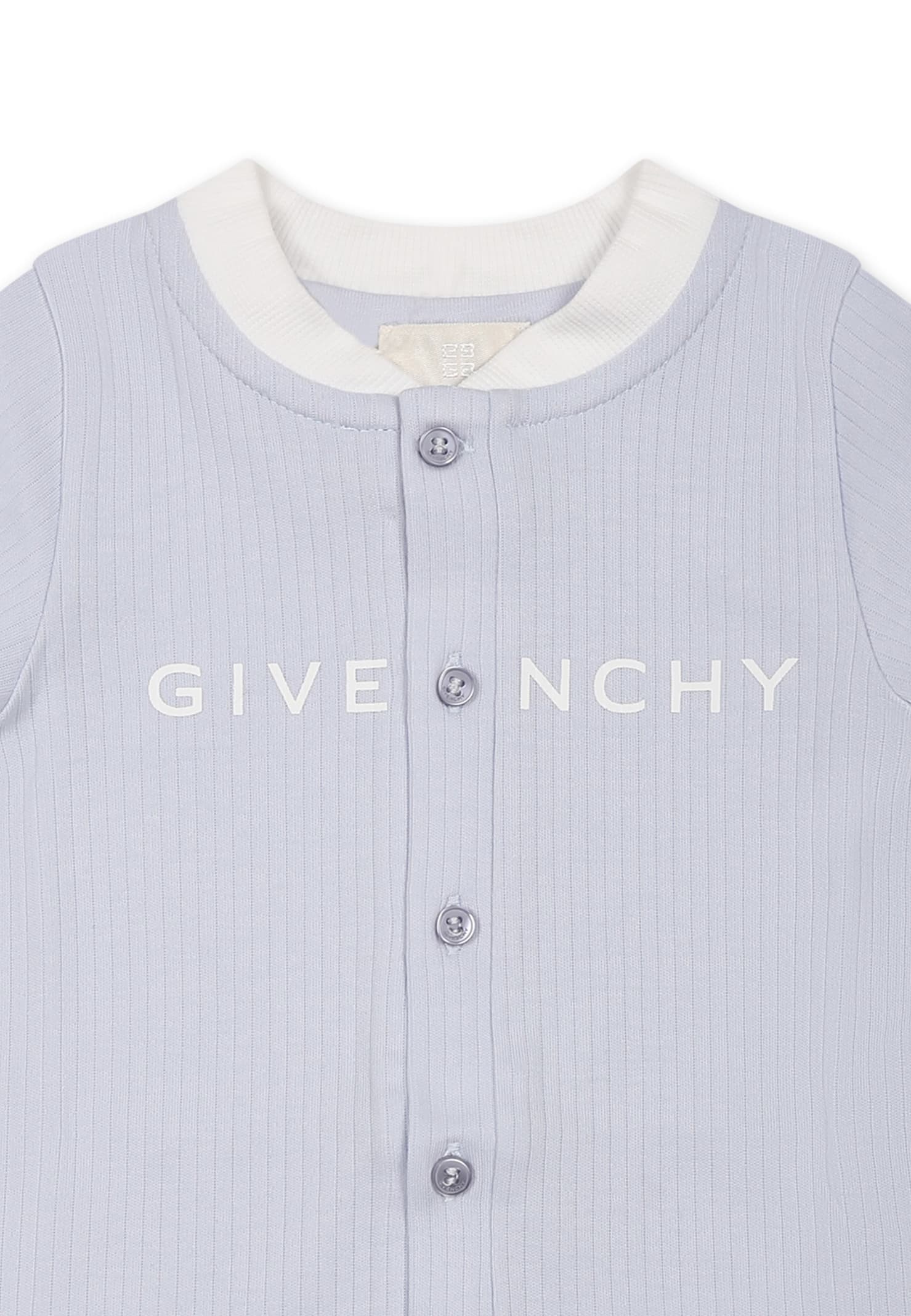 Givenchy Light Blue Romper For Baby Boy With Logo In Light Blue