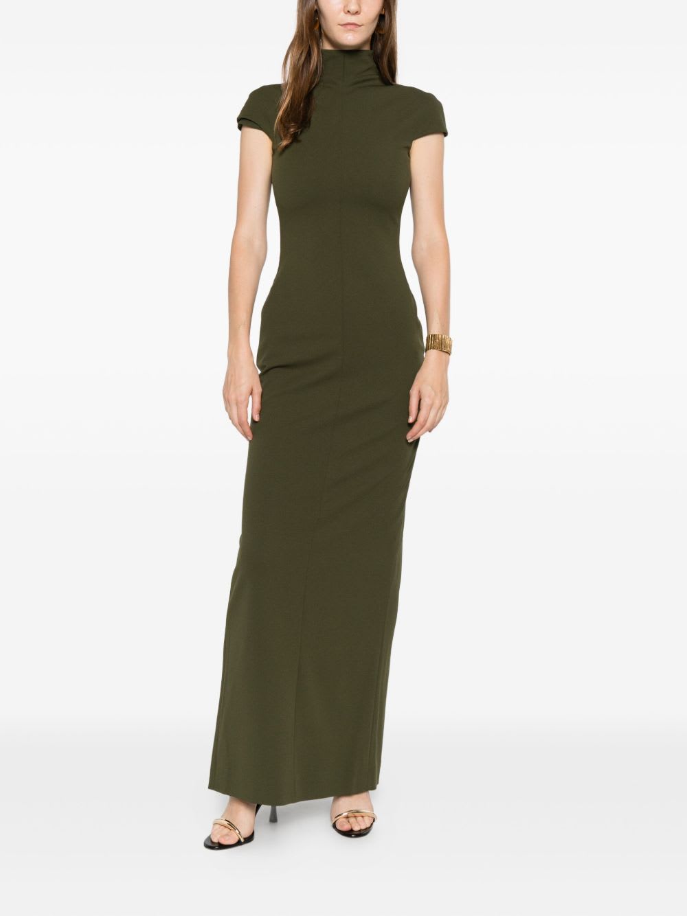 Solace London Lang Maxi Dress In Green