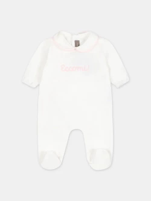 Little Bear Babies' Tutina Con Stampa In White