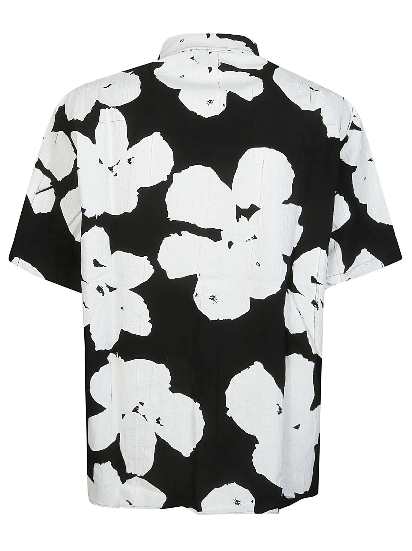 Shop Family First Milano Short Sleeve Flower Shirt In Black