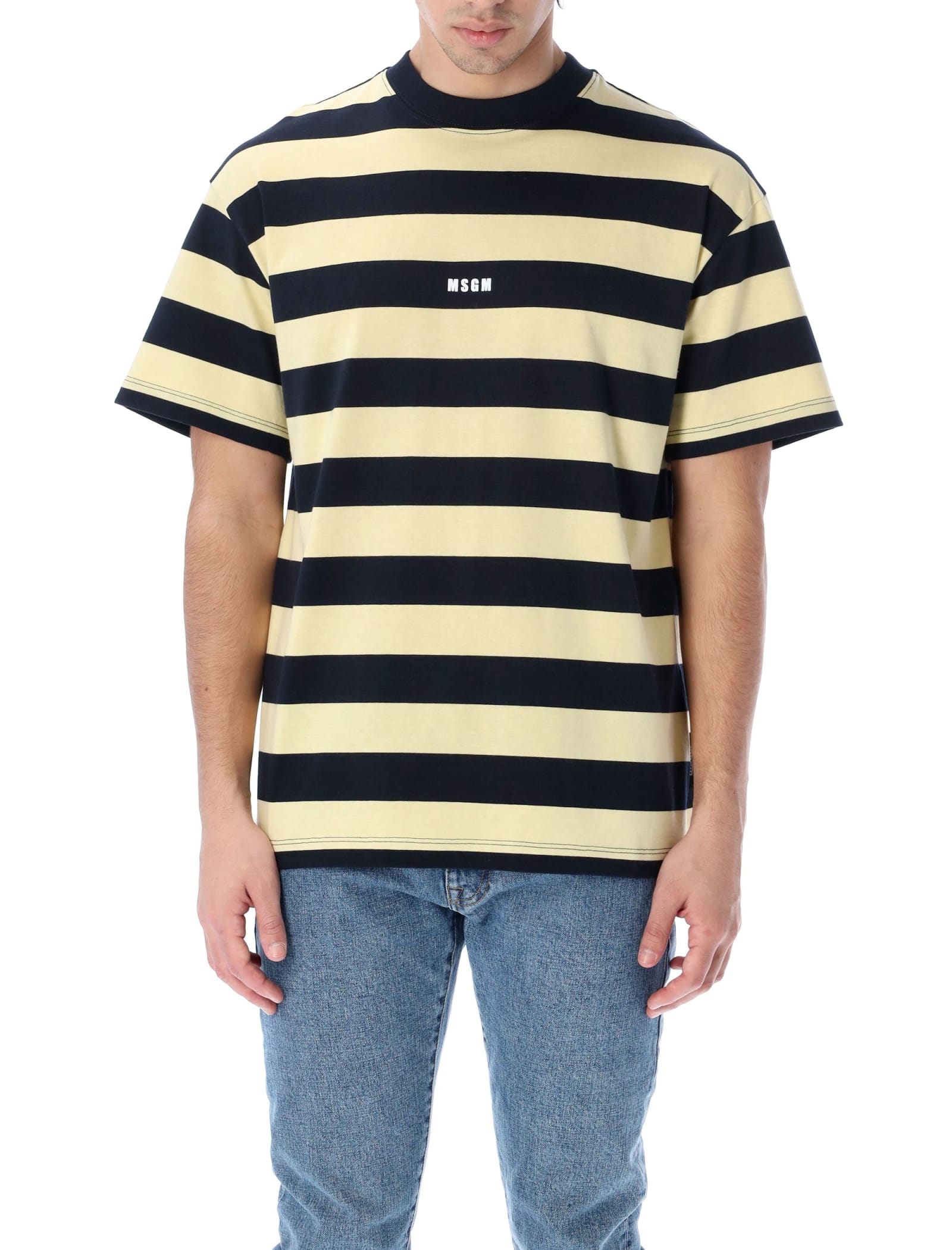 MSGM Striped Pattern S/s T-shirt