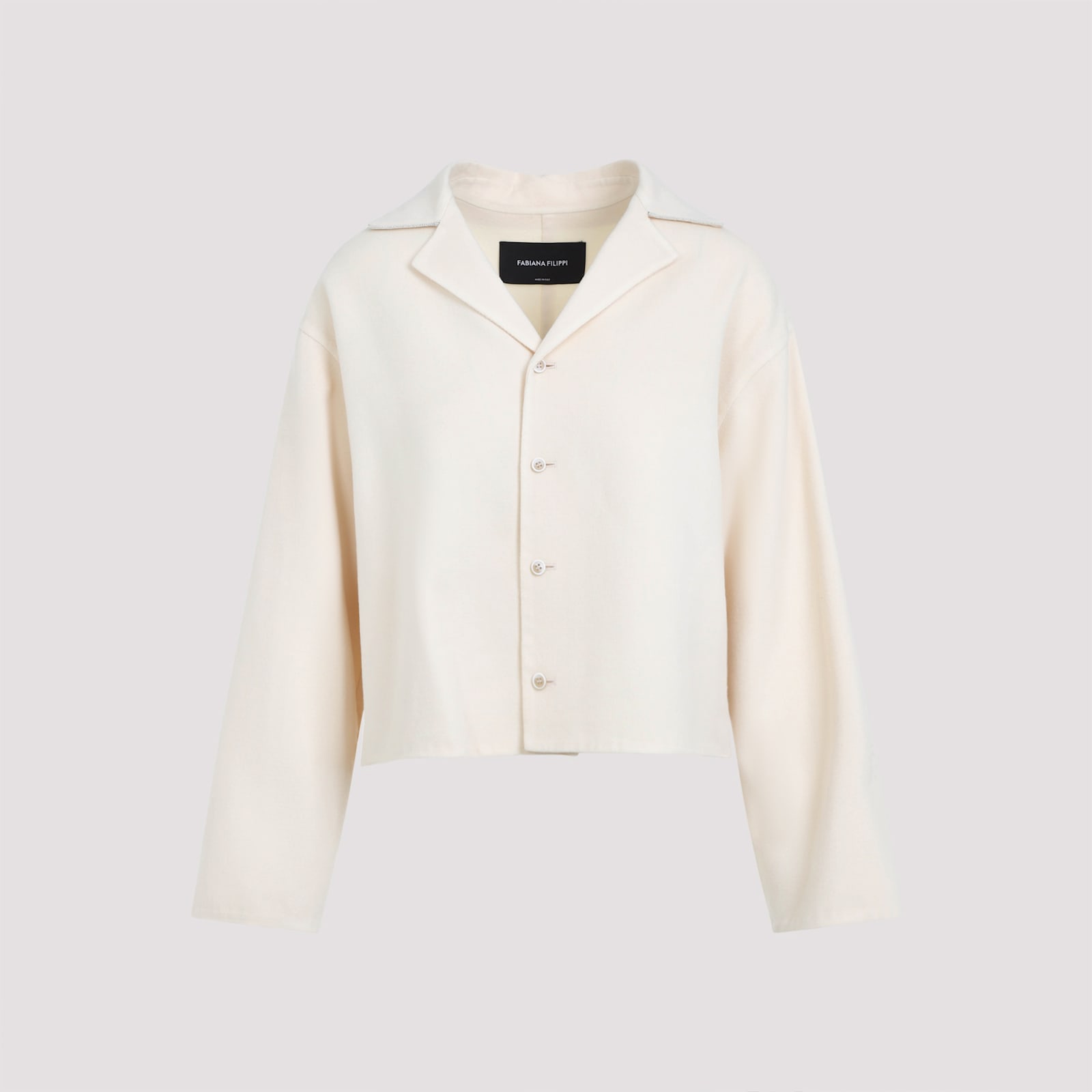 Shop Fabiana Filippi Virgin Wool Jacket In Vaniglia