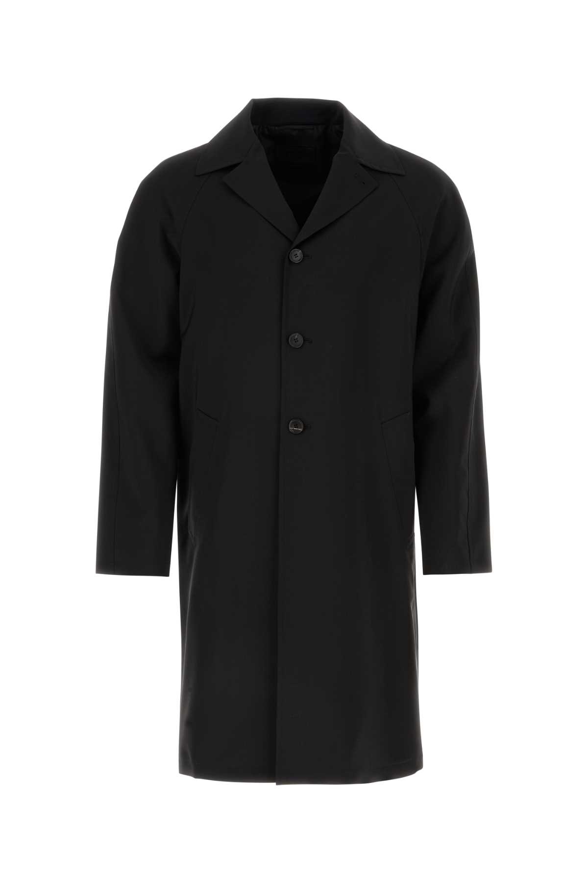 Prada Black Wool Blend Overcoat