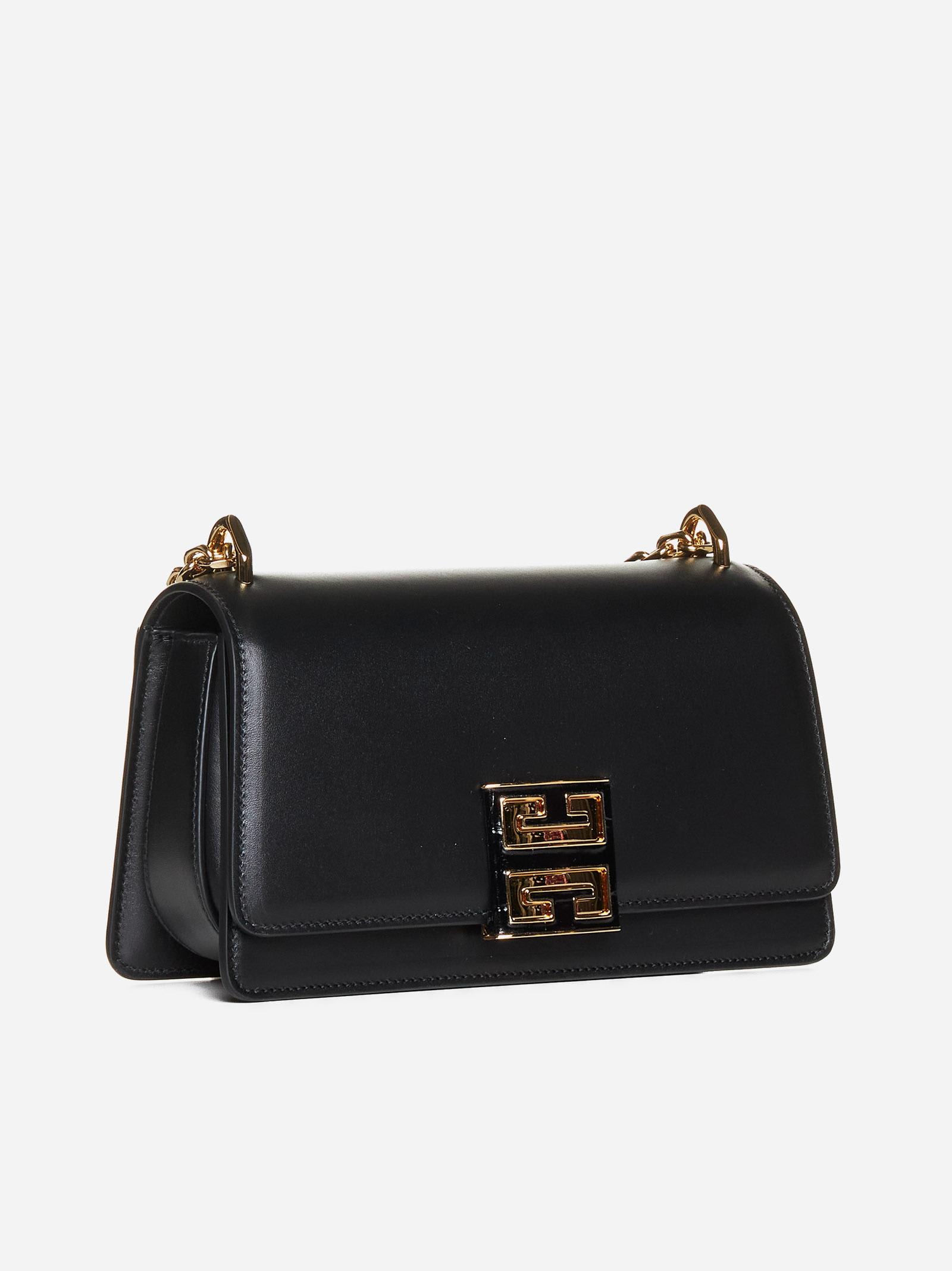 Shop Givenchy 4g Leather Sliding Chain Small Bag In Black