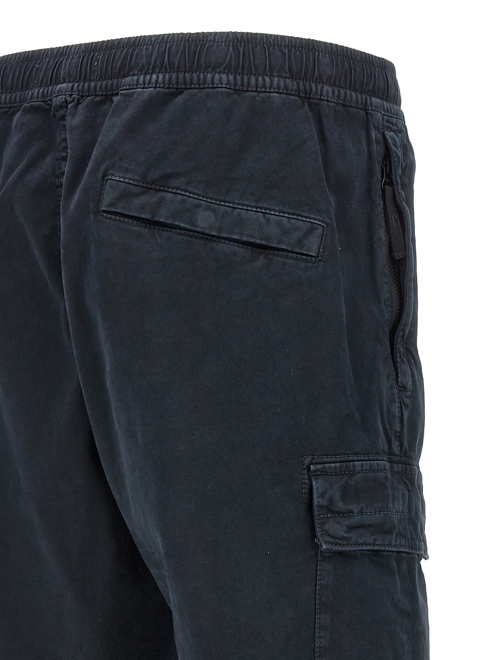 Shop Stone Island Logo Patch Cargo Pants In Blue