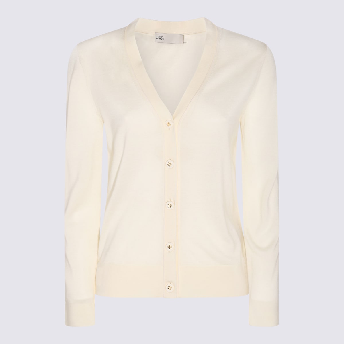 Tory Burch White Wool-silk Blend Top In New Ivory