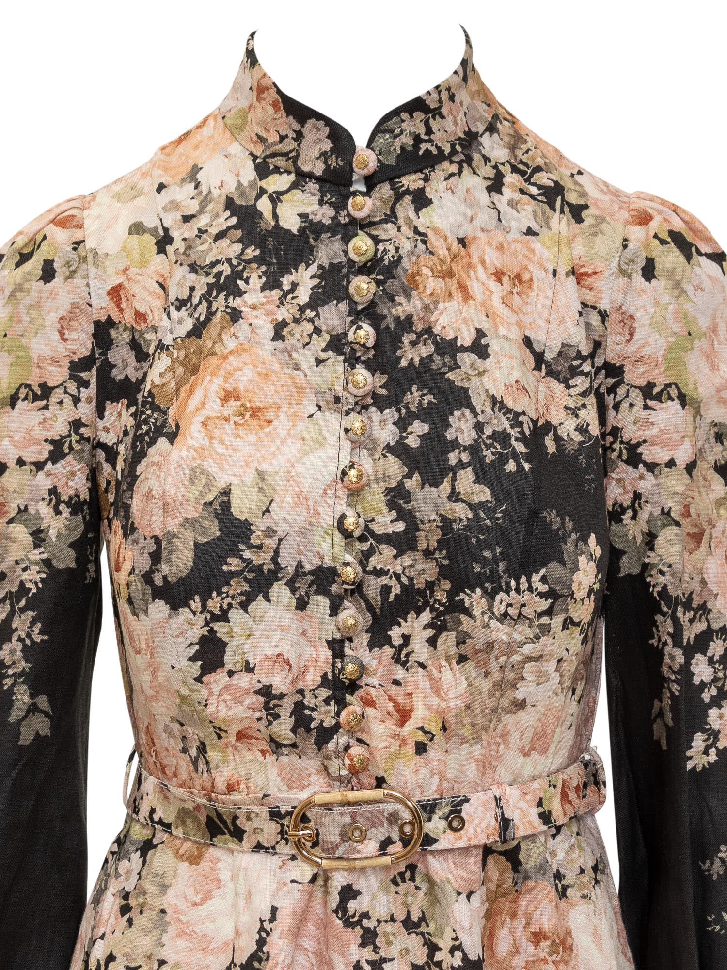 Shop Zimmermann Dress In Black Rococo Floral