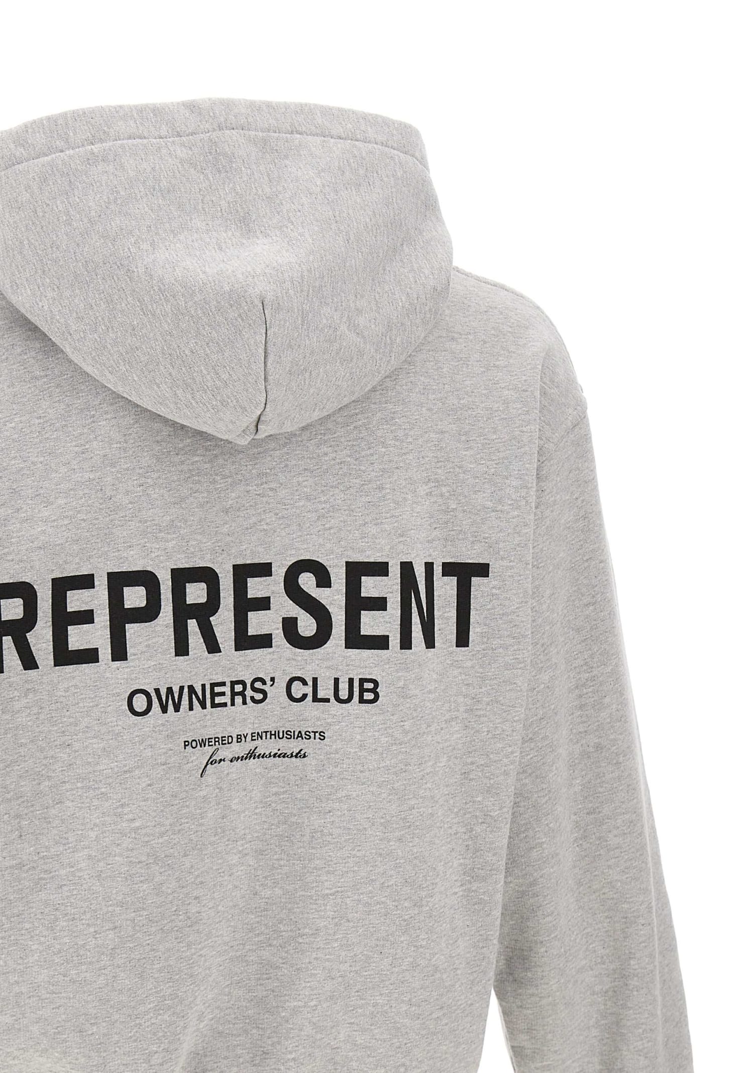 Shop Represent Owners Club Cotton Sweatshirt In Grey