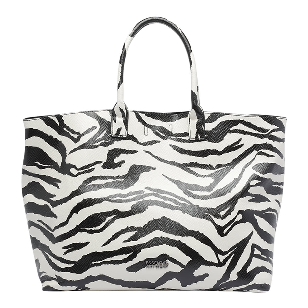 Essentiel Antwerp Iloise Printed Shopping Bag In Black