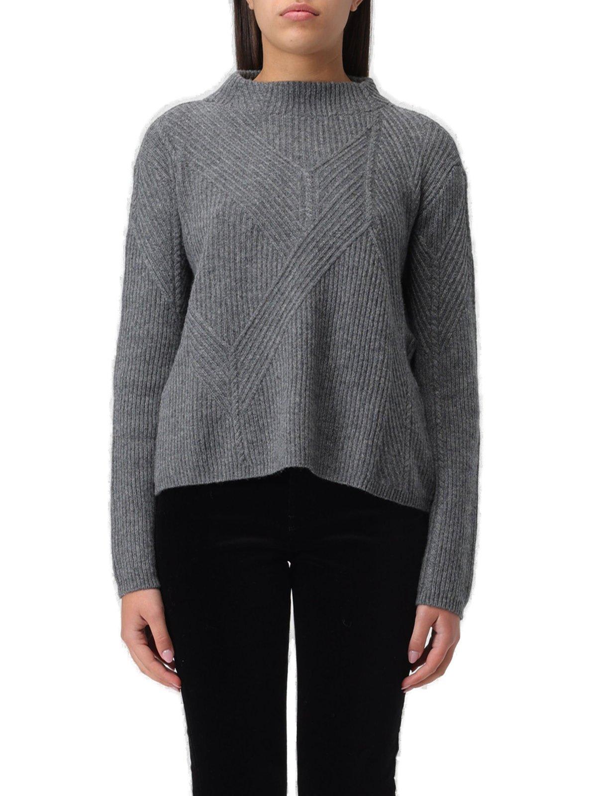 Mock Neck Ribbed Knit Jumper Giorgio Armani