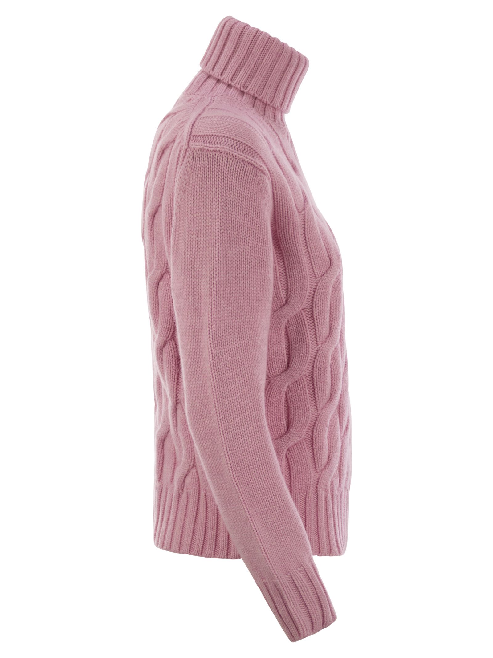 Mc2 Saint Barth Women's Giverny - Cable-knit Turtleneck Jumper Sweater In Pink