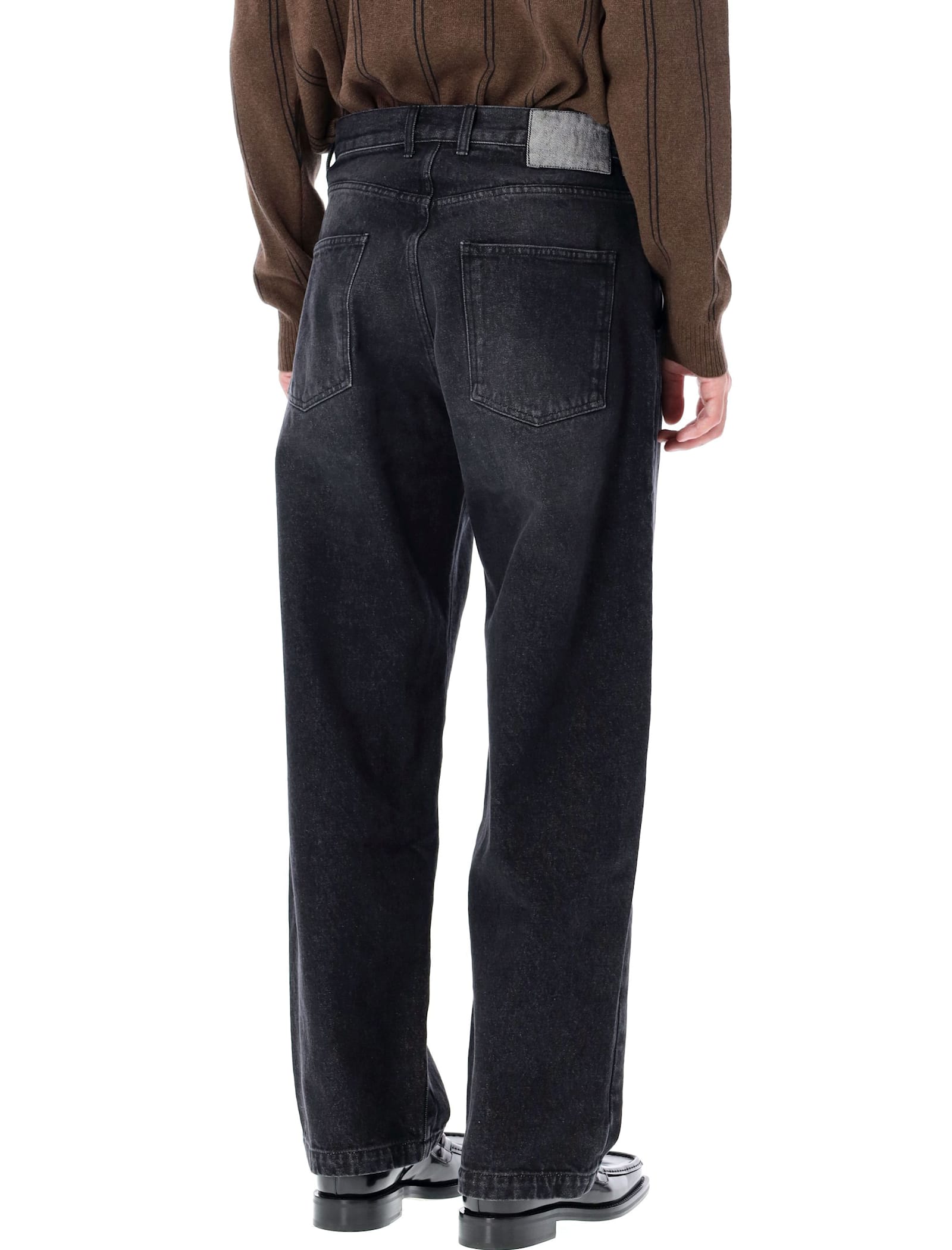 Shop Mfpen Big Jeans In Faded Black