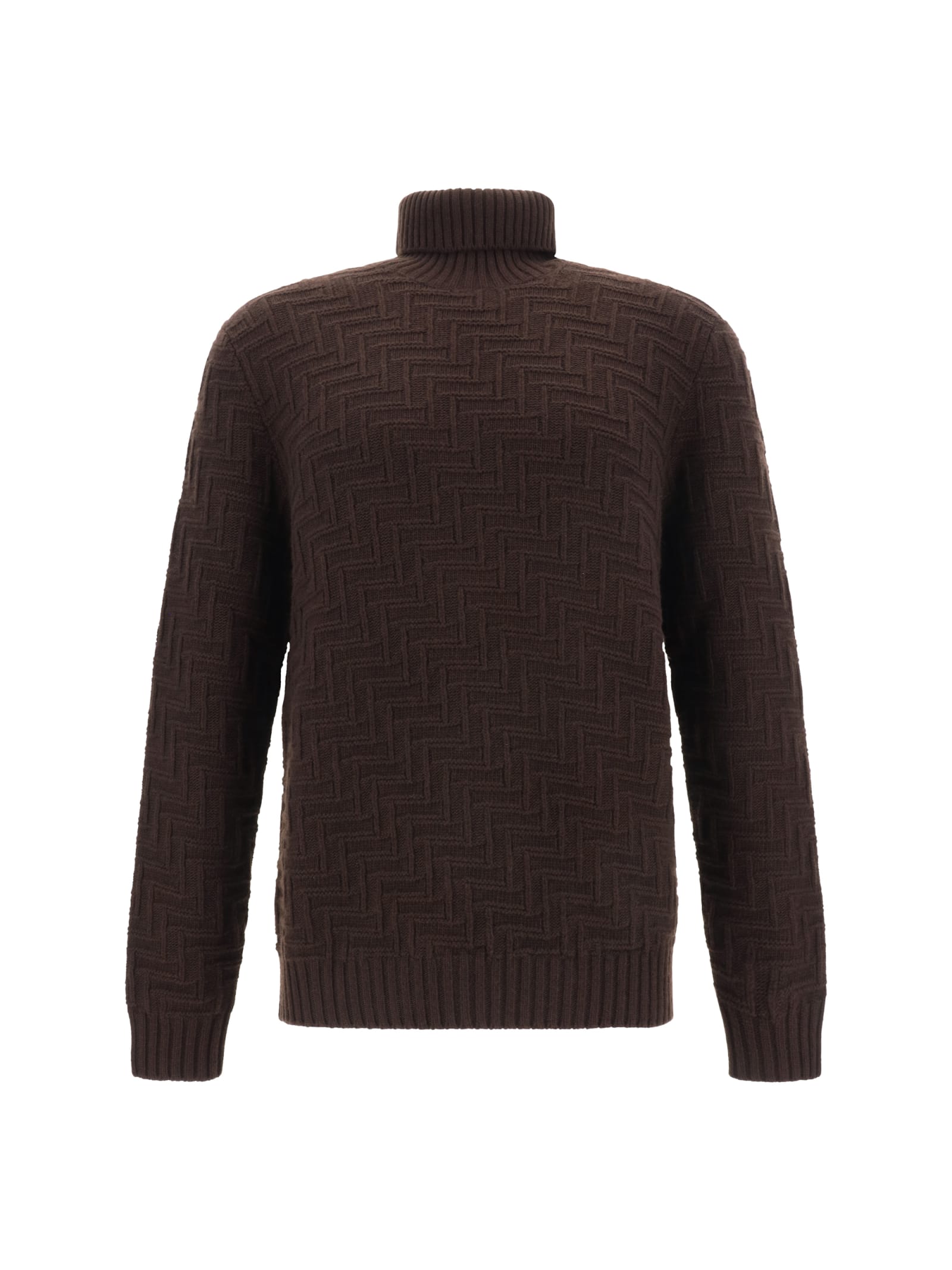 Shop Prada Turtleneck Sweater In Brown