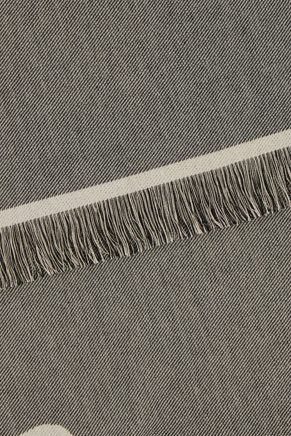 BURBERRY EMBROIDERED COTTON AND WOOL SCARF