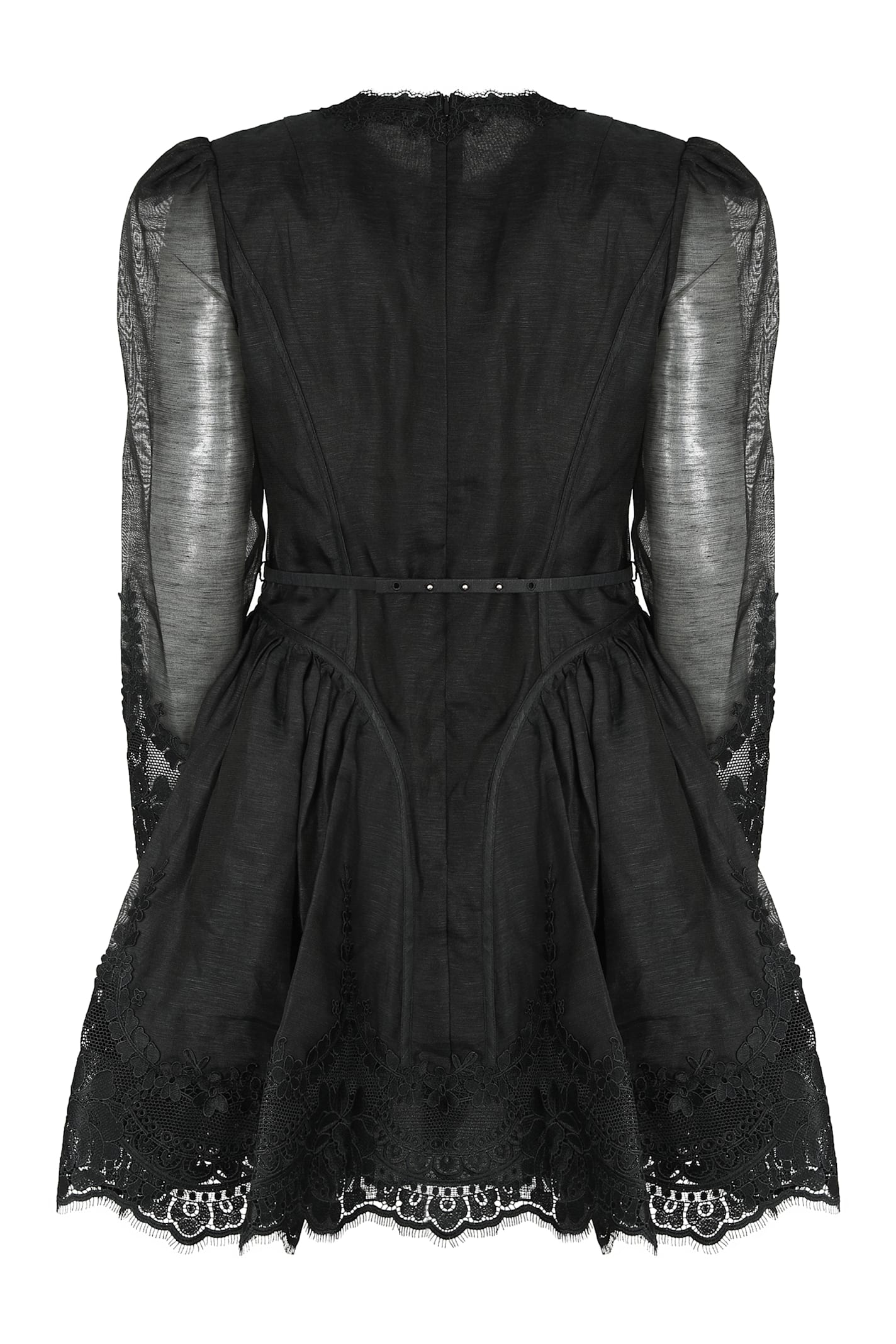 Zimmermann Dress With Lace Finish Hypnotic In Black