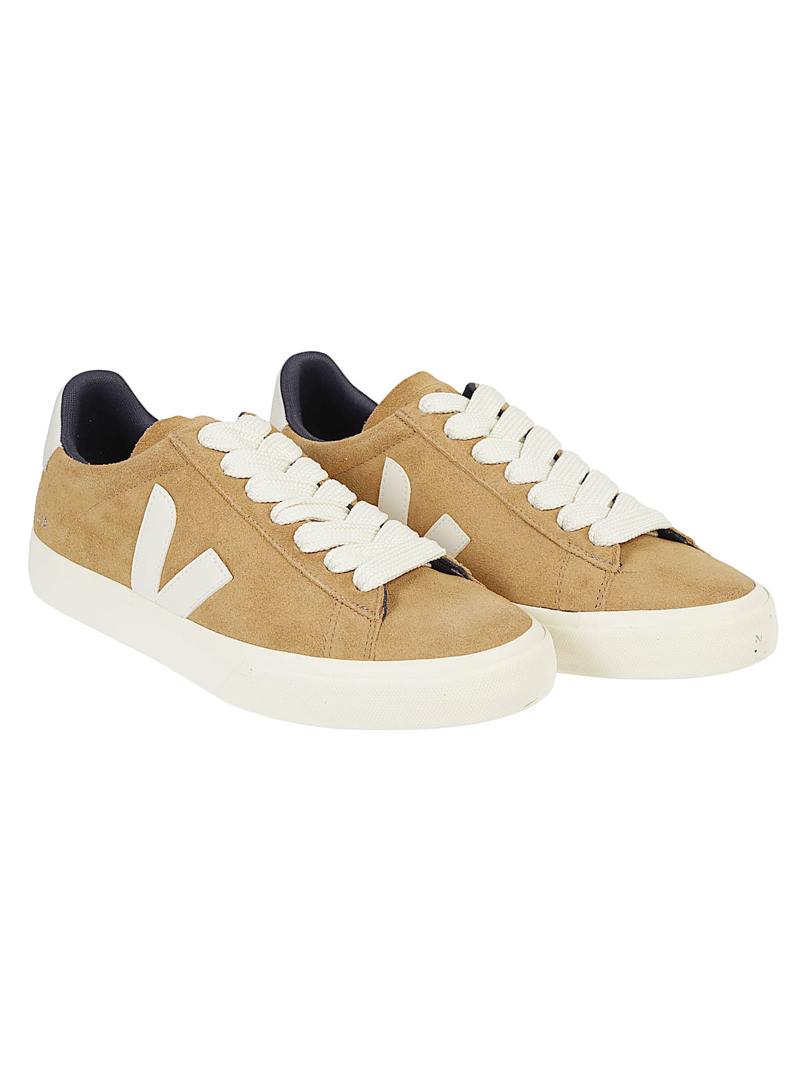 Veja Brown Suede Low-top Sneakers With Contrasting Logo In Brown