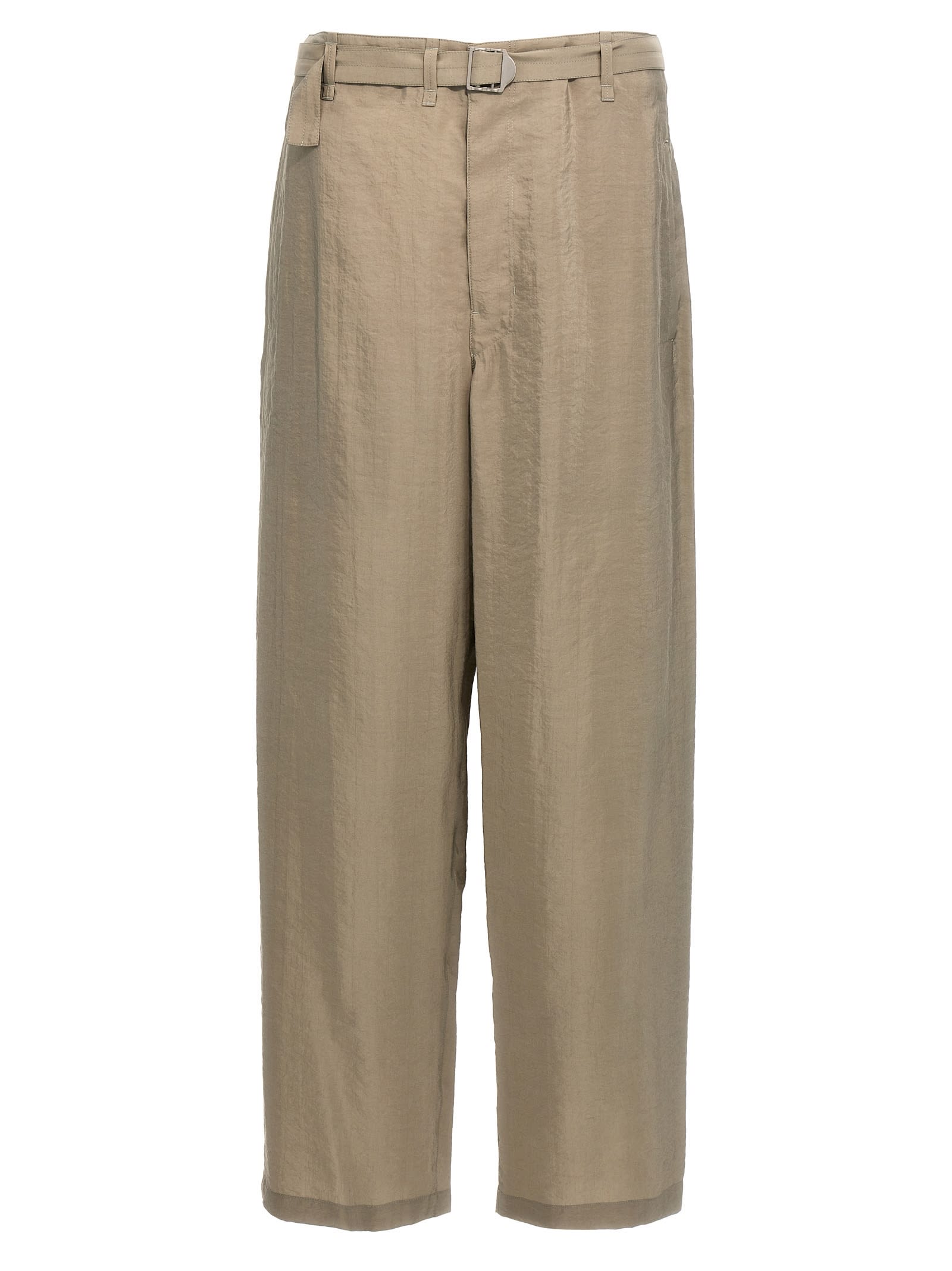 Shop Lemaire Seamless Belted Trousers In Gray