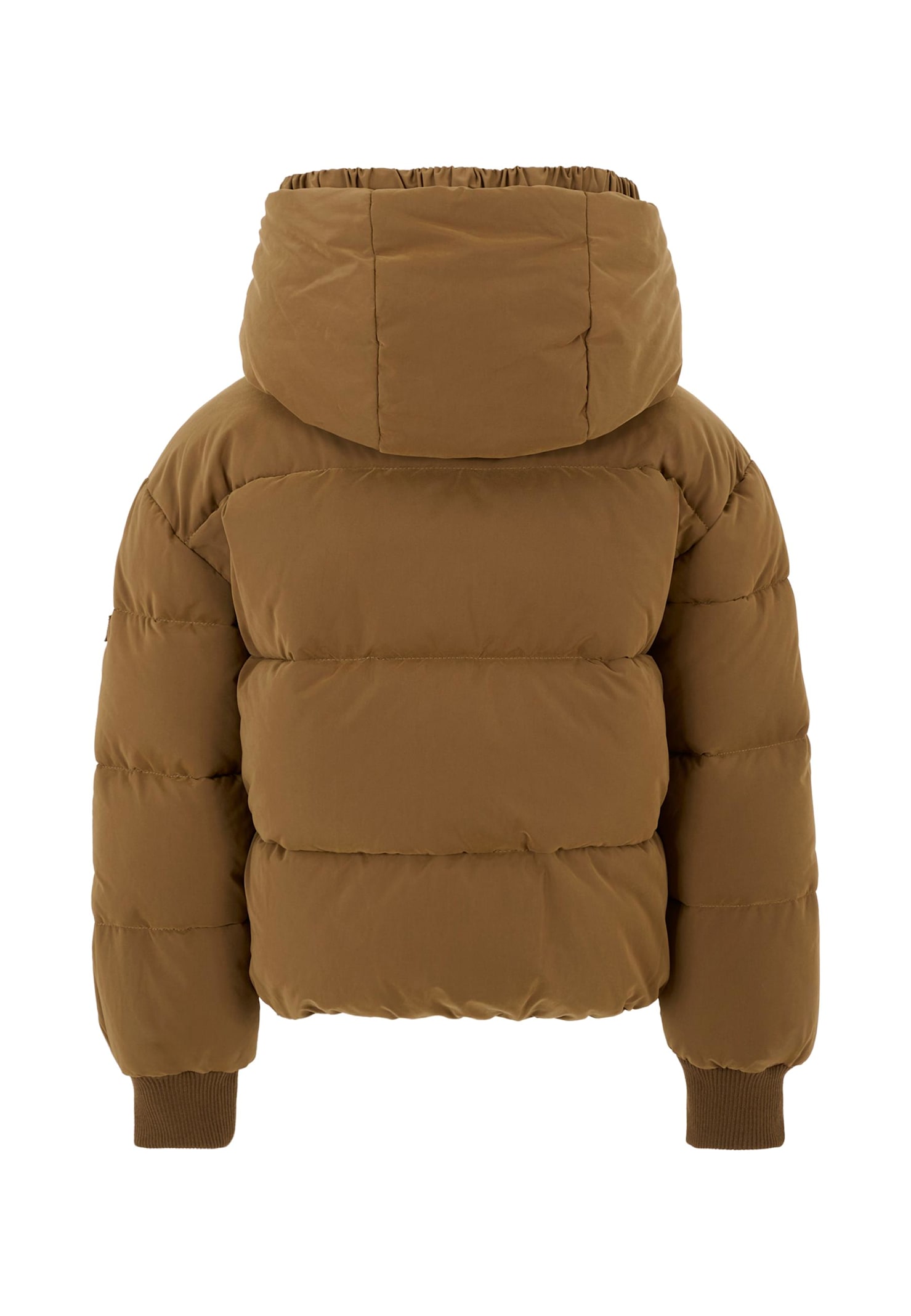 Monnalisa Brown Bomber Jacket For Girl With Logo Patch In Brown
