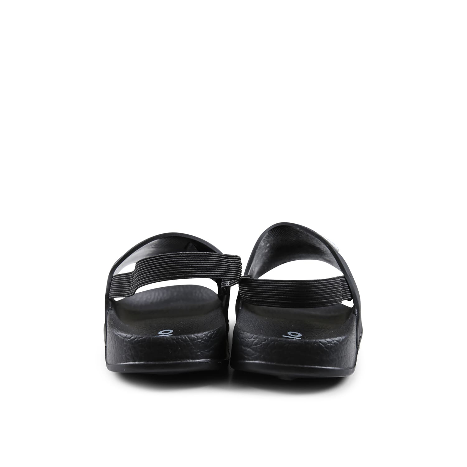 Molo Black Slippers For Kids With Smiley In Black