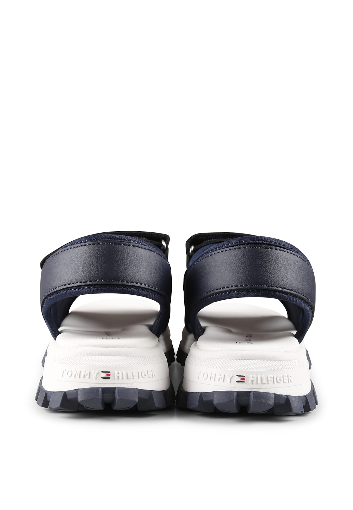 Shop Tommy Hilfiger Blue Sandals For Boy With Logo