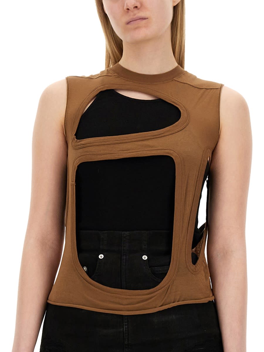 Shop Drkshdw Top Cut Out In Brown