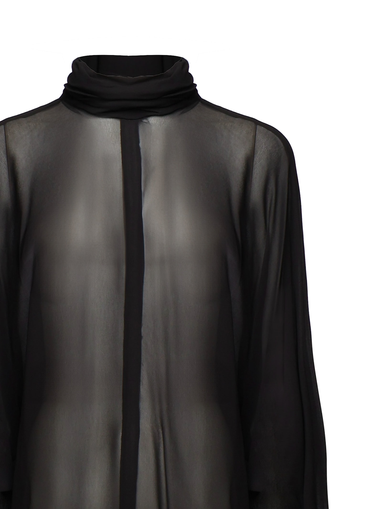 Nineminutes Kim High-neck Wide-sleeve Maxi Dress In Black
