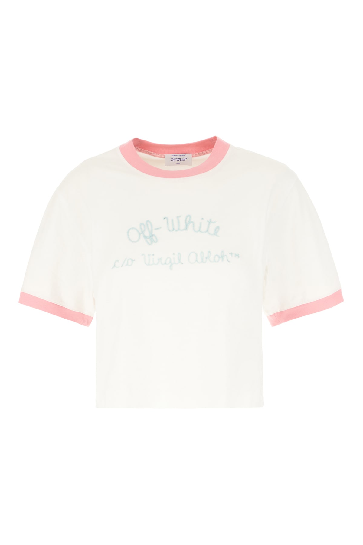 Off-white White Cotton T-shirt In White Milky