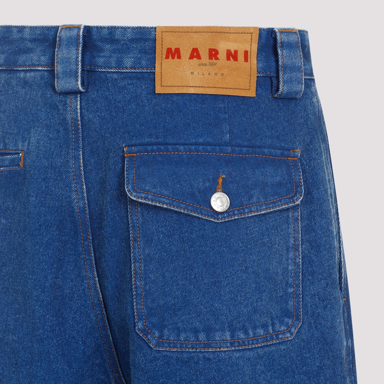 Shop Marni Cotton Jeans In Ocean