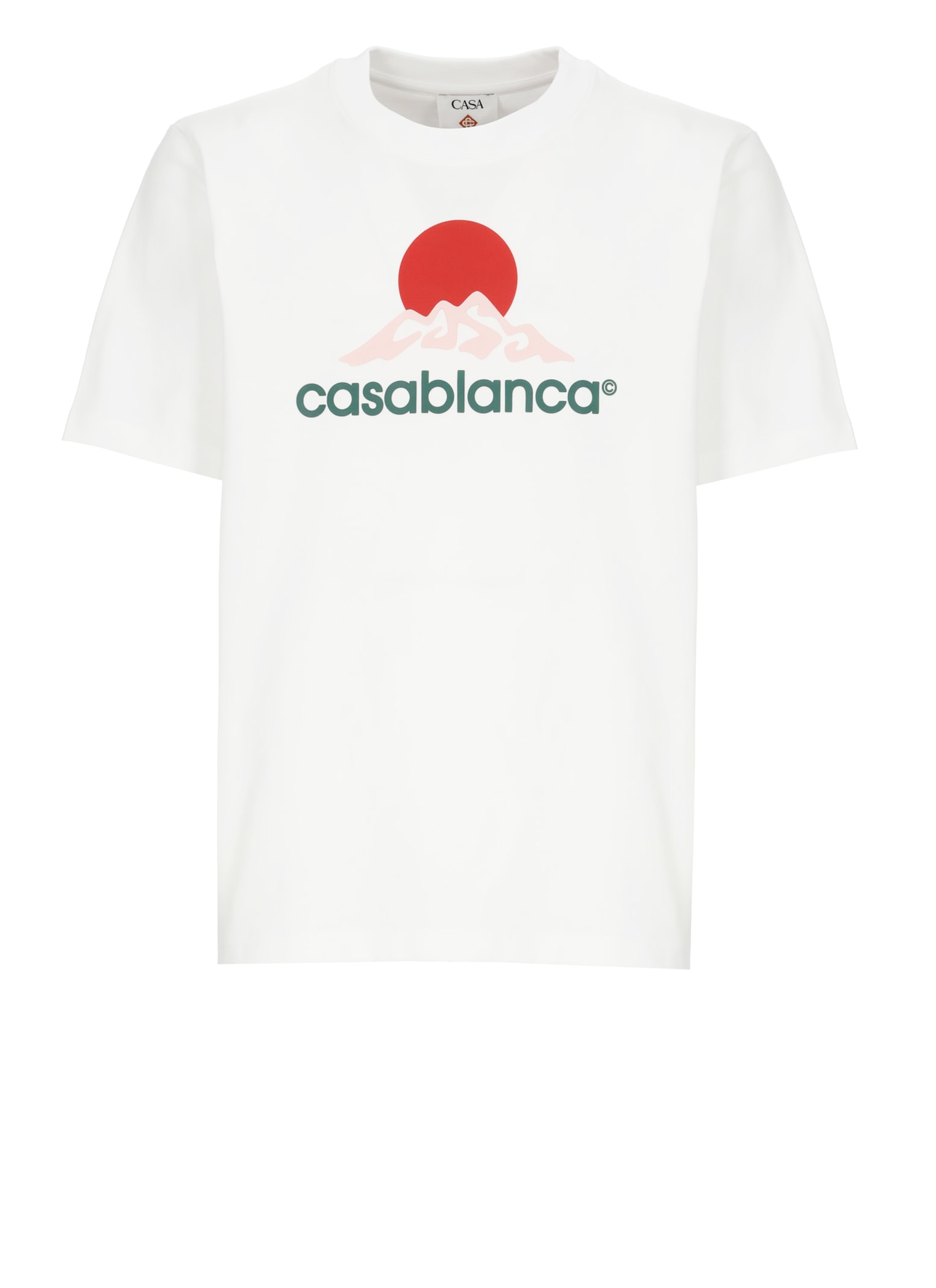 Casablanca White Crewneck T-shirt With Logo On The Front In White