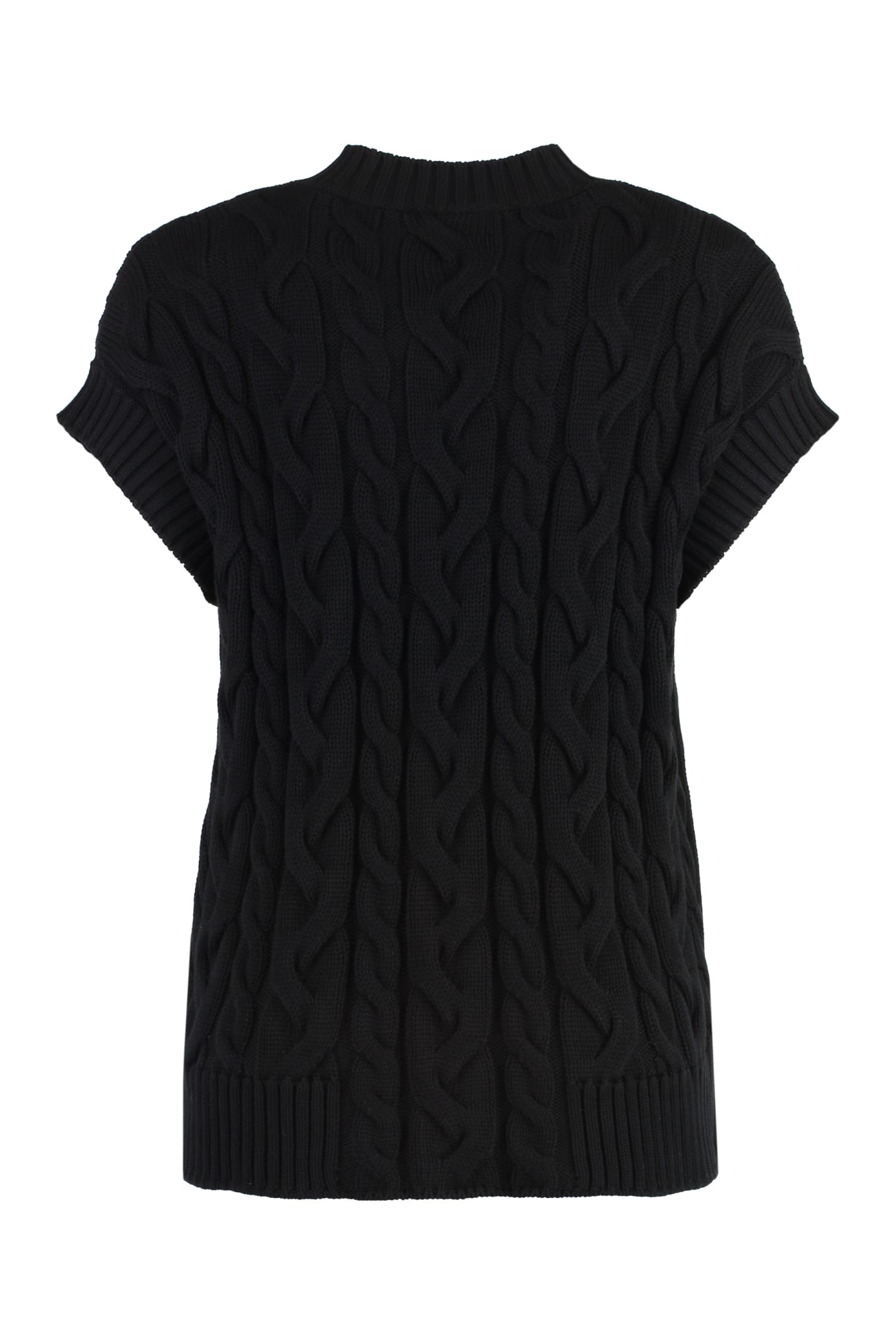 Shop Max Mara The Cube Eric Knitted Vest In Nero