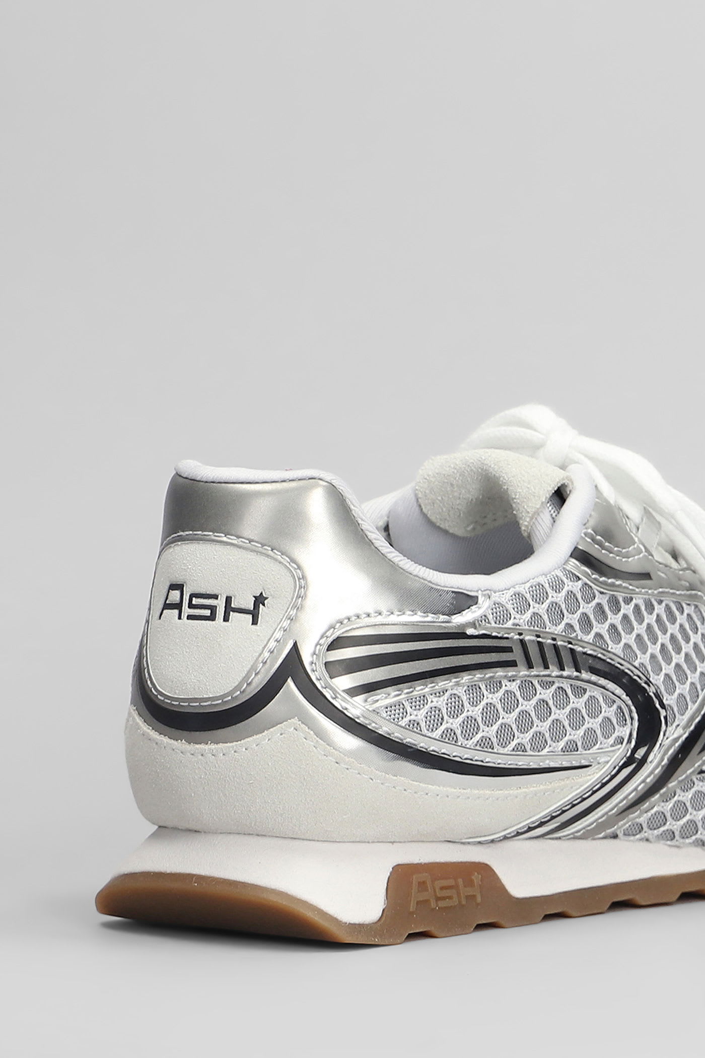 Ash Kabuki Sneakers In Silver Suede And Fabric In Metallic