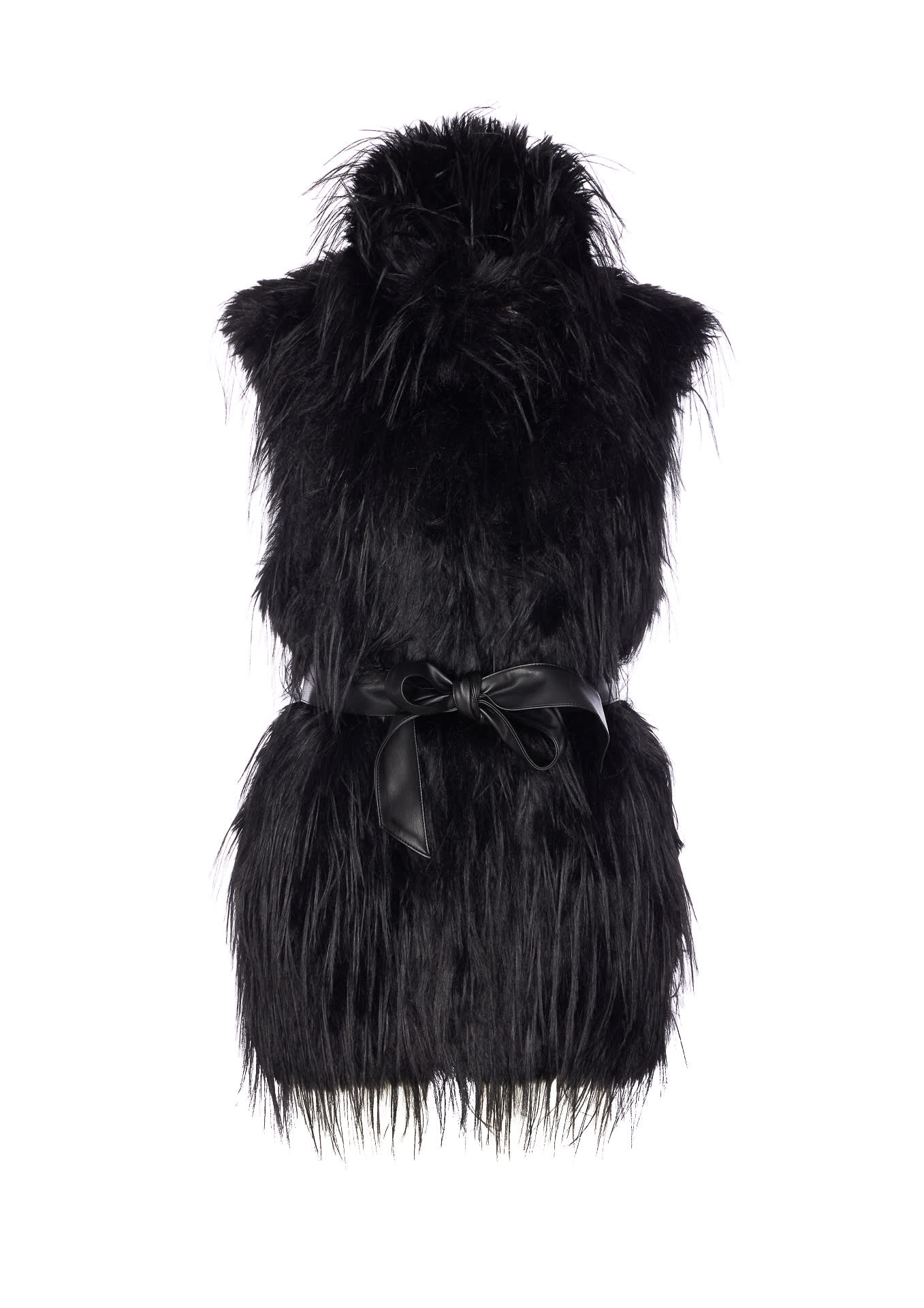 Pinko Neva Faux Fur Vest In Black