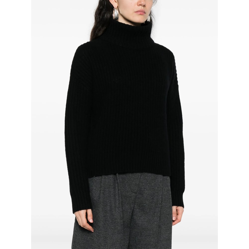 Lisa Yang Turtleneck Ribbed Jumper In Black
