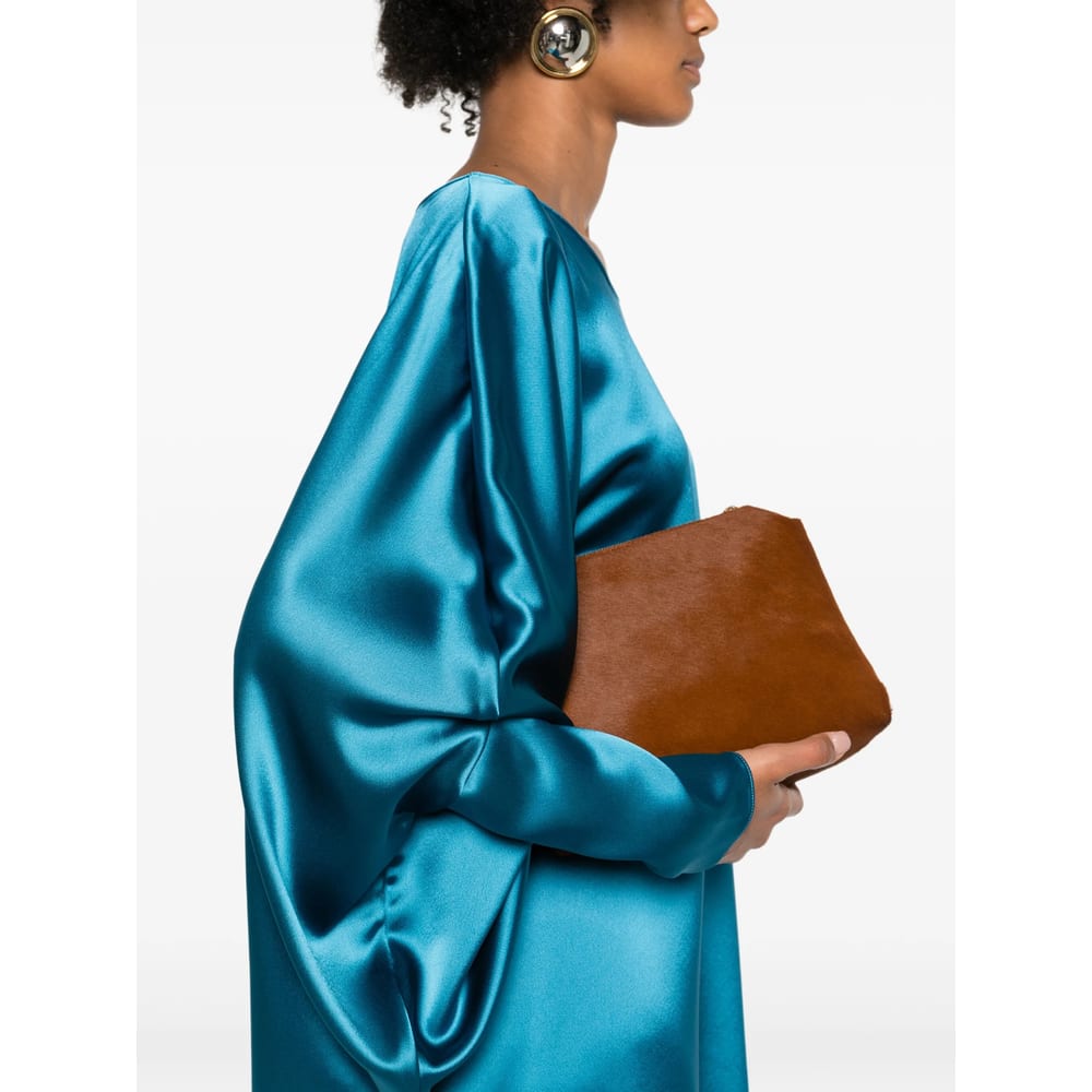 Gianluca Capannolo Crew-neck Puff-sleeve Mini Dress In Blue