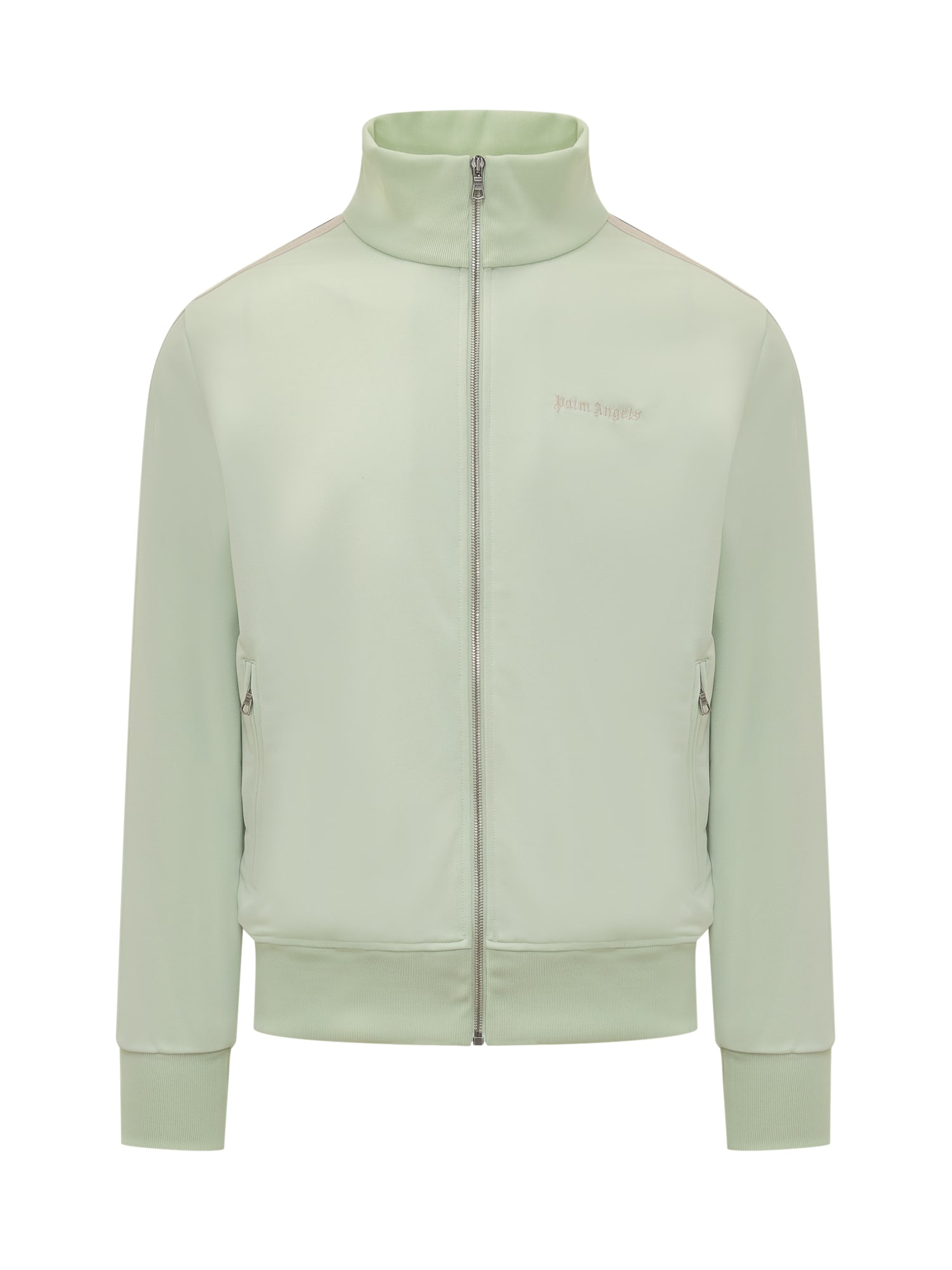 Shop Palm Angels Classic Track Sweatshirt In Mint-off White